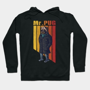 Mr. pug dog illustration Hoodie